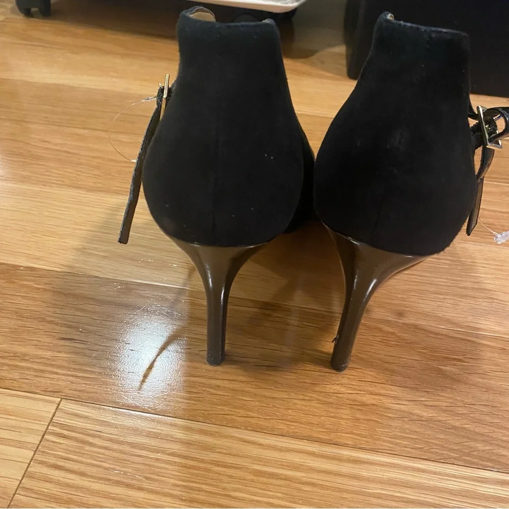 Ann Taylor Suede Peep Toe Stilettos - Picture 2 of 9